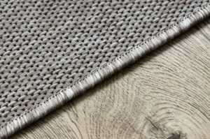 Koberec SIZAL FLOORLUX 20605 geometrický trojuholník - strieborný / čierny