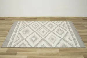 Šnúrkový koberec Berg 28364/34 Aztec Romby - sivý / krém
