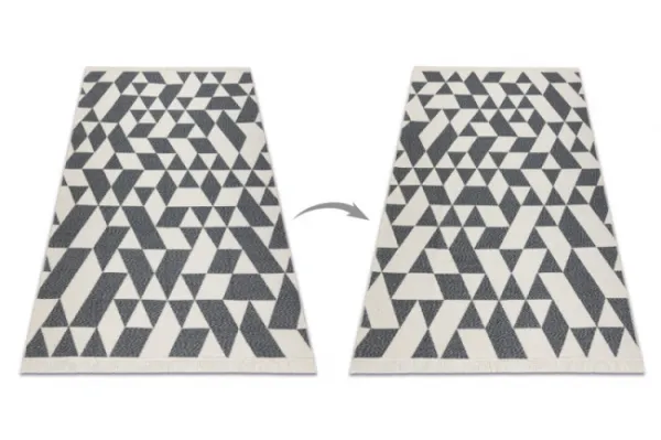 Koberec TWIN 22992 Geometrický antracit / krém