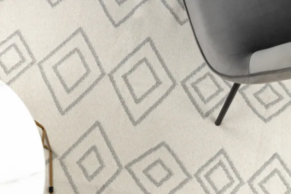 Koberec TWIN 23000 Boho,  romby sivý / krémový