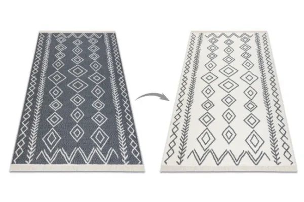 Koberec TWIN 23000 Boho, romby antracit / krém
