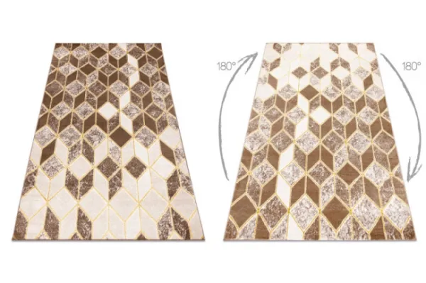 Koberec MEFE B400 Kocka, geometrický 3D - tmavý béžový