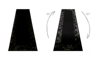 Koberec / Behúň GLOSS 408C 86 Ramka, glamour, art deco čierny / zlatý
