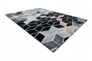 Koberec POLI 9139A Cube kocka 3D čierny / sivý