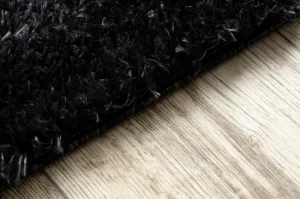 Koberec FLUFFY 2373 shaggy kratka, trellis - antracit / biely
