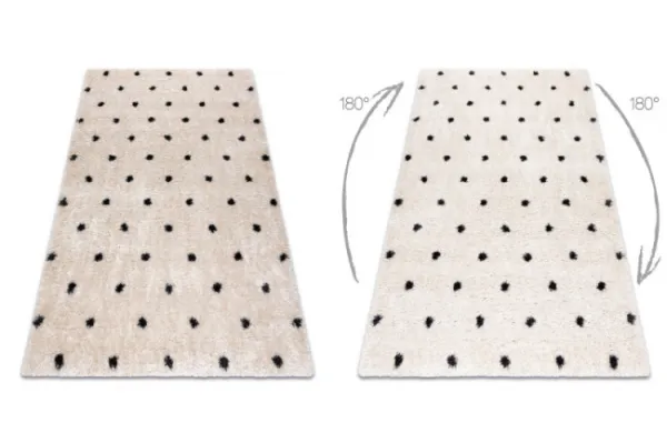 Koberec FLUFFY 2370 shaggy bodky - krém / antracit