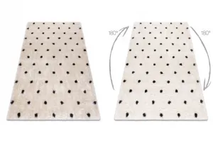 Koberec FLUFFY 2370 shaggy bodky - krém / antracit