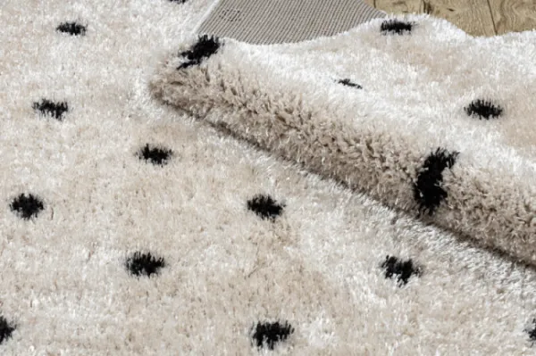 Koberec FLUFFY 2370 shaggy bodky - krém / antracit