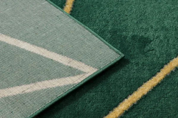 Koberec EMERALD exkluzívny 1013 glamour, styl geometrický fľaškovo zelený / zlatý