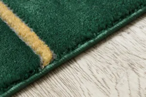 Koberec EMERALD exkluzívny 1013 glamour, styl geometrický fľaškovo zelený / zlatý