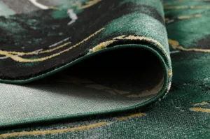 Koberec EMERALD exkluzívny 1018 glamour, styl marmur fľaškovo zelený / zlatý