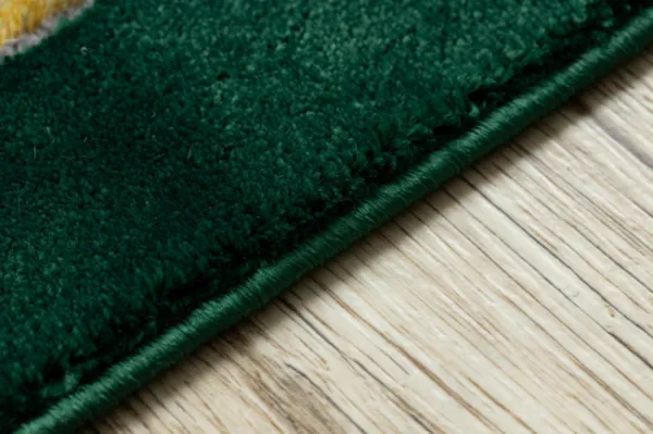 Koberec EMERALD exkluzívny 1014 glamour, styl kocka fľaškovo zelený / zlatý