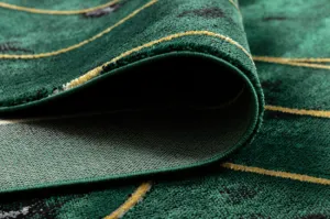 Koberec EMERALD exkluzívny 1016 glamour, styl art deco, marmur fľaškovo zelený / zlatý