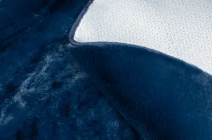Protišmykový koberec POSH kruh Shaggy navy granát, plyš