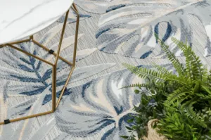 Koberec štrukturálny BOTANIC 65265 Listy Monstera - sivý