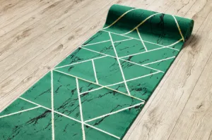 Behúň EMERALD exkluzívny 1012 glamour, marmur, geometrický zelený/zlatý