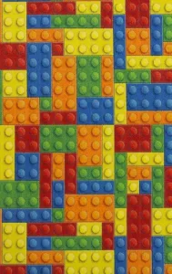 Detský koberec kocky lego viacfarebný