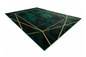 Koberec EMERALD exkluzívny 1022 glamour, styl geometrický, marmur  fľaškovo zelený / zlatý