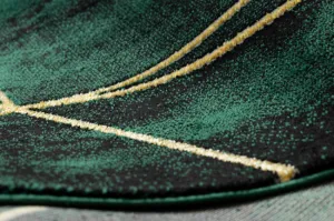 Koberec EMERALD exkluzívny 1022 glamour, styl geometrický, marmur  fľaškovo zelený / zlatý