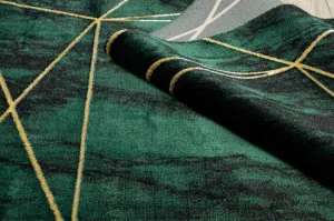 Koberec EMERALD exkluzívny 1022 glamour, styl geometrický, marmur  fľaškovo zelený / zlatý