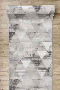 Behúň LIRA E1627 Trojuholníky geometrický, štrukturálny, glamour - sivý