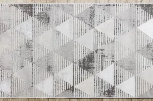 Behúň LIRA E1627 Trojuholníky geometrický, štrukturálny, glamour - sivý