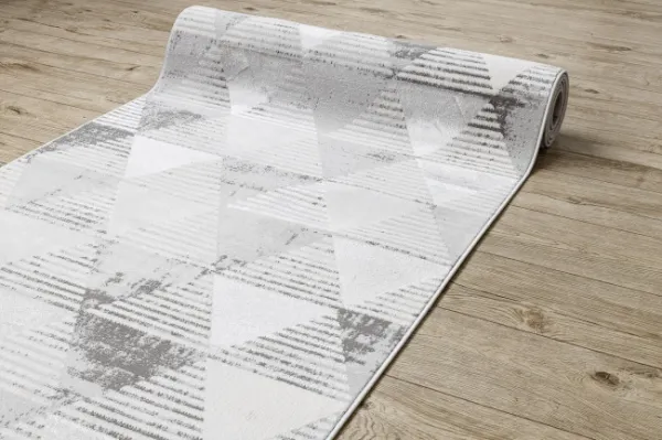 Behúň LIRA E1627 Trojuholníky geometrický, štrukturálny, glamour - sivý
