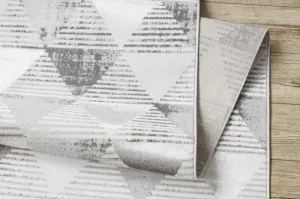 Behúň LIRA E1627 Trojuholníky geometrický, štrukturálny, glamour - sivý