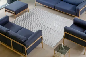 Koberec LIRA E2557 geometrický, štrukturálny, glamour - sivý