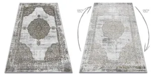 Koberec LIRA E1468 Rozeta, štrukturálny, glamour - sivý / zlatý