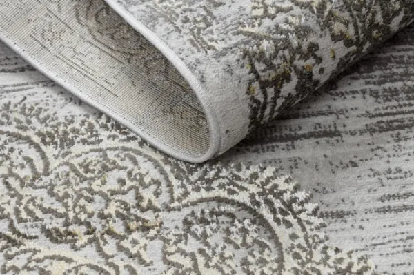 Koberec LIRA E1468 Rozeta, štrukturálny, glamour - sivý / zlatý