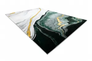Koberec EMERALD exkluzívny 1017 glamour, styl marmur fľaškovo zelený / zlatý