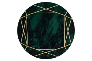 Koberec EMERALD exkluzívny 1022 kruh - glamour, marmur, geometrický zelený/zlatý