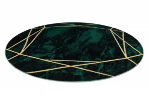 Koberec EMERALD exkluzívny 1022 kruh - glamour, marmur, geometrický zelený/zlatý