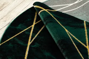 Koberec EMERALD exkluzívny 1022 kruh - glamour, marmur, geometrický zelený/zlatý