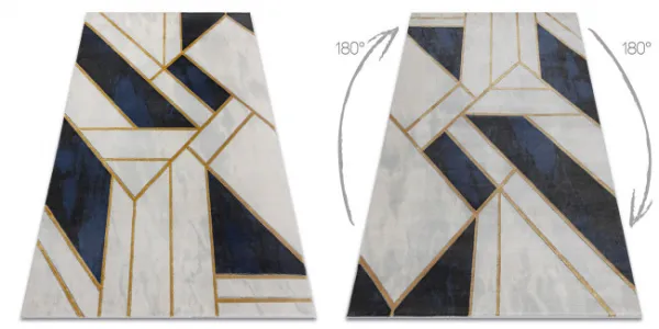 Koberec EMERALD exkluzívny 1015 glamour, styl marmur, geometrický granátový / zlatý