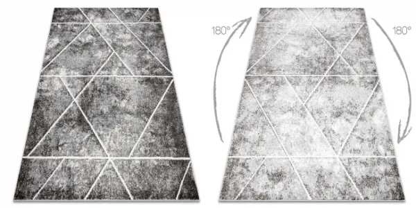 Koberec MATEO 8031/644  geometrický, trojuholníky - štrukturálny sivý