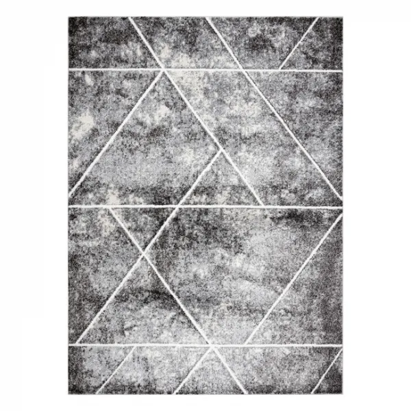 Koberec MATEO 8031/644  geometrický, trojuholníky - štrukturálny sivý