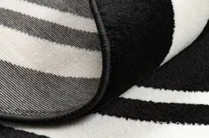 Koberec kruh HAMPTON Border ramka čierny