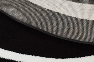 Koberec kruh HAMPTON Border ramka čierny