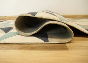 Behúň Canvas trojuholníky sivý / tyrkysový /  granátový