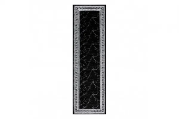 Koberec / Behúň GLOSS 2813 87 ramka, grécky - čierny / sivý