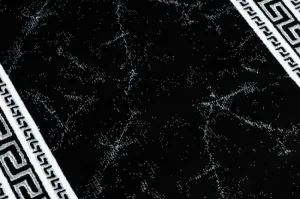 Koberec / Behúň GLOSS 2813 87 ramka, grécky - čierny / sivý