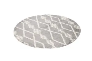 Koberec BOHO L225C tmavosivý / béžový kruh