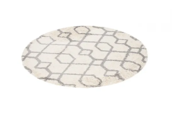 Koberec BOHO L224D béžový / tmavosivý kruh