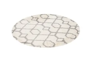 Koberec BOHO L224D béžový / tmavosivý kruh