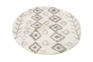 Koberec BOHO L228D béžový / tmavosivý kruh