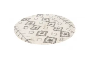 Koberec BOHO L228D béžový / tmavosivý kruh