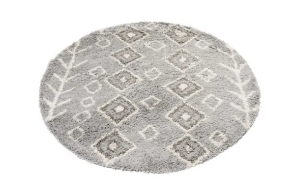 Koberec BOHO L228C tmavosivý / béžový kruh
