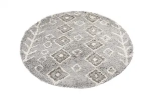 Koberec BOHO L228C tmavosivý / béžový kruh